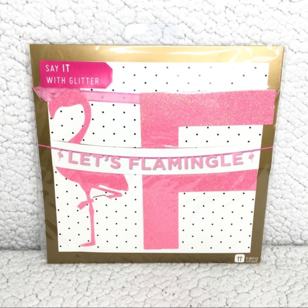 Lets Flamingle Banner Garland Party Decor Flamingo